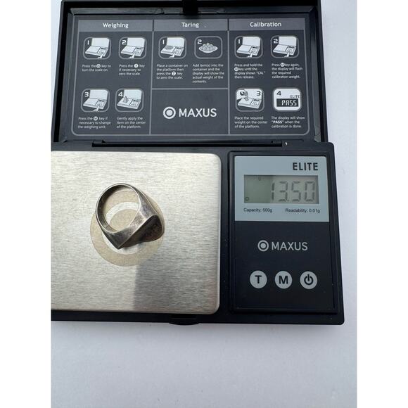 Vintage 50s Taxco Eagle Mark Sterling Silver Modernist Saddle Ring - Picture 7 of 8